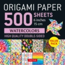 Image for Origami Paper 500 sheets Rainbow Watercolors 6&quot; (15 cm) : Tuttle Origami Paper: Double-Sided Origami Sheets Printed with 12 Different Designs (Instructions for 5 Projects Included)