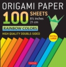 Image for Origami Paper 100 sheets Rainbow Colors 8 1/4&quot; (21 cm) : Extra Large Double-Sided Origami Sheets Printed with 12 Different Color Combinations (Instructions for 5 Projects Included)