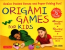 Image for Origami Games for Kids Kit : Action Packed Games and Paper Folding Fun! [Origami Kit with Book, 48 Papers, 75 Stickers, 15 Exciting Games, Easy-to-Assemble Game Pieces]