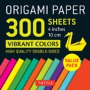 Image for Origami Paper 300 sheets Vibrant Colors 4&quot; (10 cm) : Tuttle Origami Paper: Double-Sided Origami Sheets Printed with 12 Different Designs