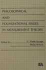 Image for Philosophical and Foundational Issues in Measurement Theory