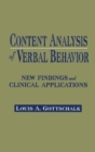 Image for Content Analysis of Verbal Behavior