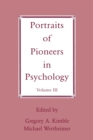 Image for Portraits of Pioneers in Psychology : Volume III