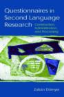 Image for Questionnaires in Second Language Research : Construction, Administration, and Processing