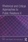 Image for Rhetorical and critical approaches to public relations