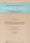 Image for Behavioral Factors and Interventions in Pain and Musculoskeletal Disorders