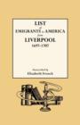 Image for List of Emigrants to America from Liverpool, 1697-1707