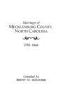 Image for Marriages of Mecklenburg County, North Carolina, 1783-1868