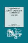 Image for Supplement to South Carolina Marriages, 1688-1820
