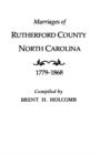 Image for Marriages of Rutherford County, North Carolina, 1779-1868