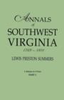 Image for Annals of Southwest Virginia, 1769-1800. One Volume in Two Parts. Part 1