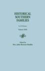 Image for Historical Southern Families. in 23 Volumes. Volume XXII