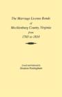Image for Marriages of Mecklenburg County Virginia from 1765 to 1810