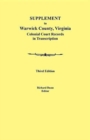 Image for Supplement to Warwick County, Virginia : Colonial Court Records in Transcription, Third Edition