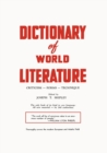 Image for Dictionary of World Literature