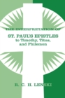 Image for Interpretation of St Paul&#39;s Epistle to Timothy, Titus, and Philemon