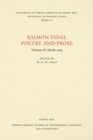 Image for Raimon Vidal, Poetry and Prose
