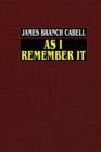 Image for As I Remember it