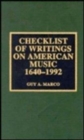 Image for Checklist of Writings on American Music, 1640-1992