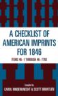 Image for A checklist of American imprints for 1846