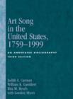 Image for Art Song in the United States, 1759-1999