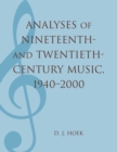 Image for Analyses of Nineteenth- and Twentieth-Century Music, 1940-2000