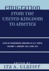 Image for Emigration from the United Kingdom to America: Lists of Passengers Arriving at U.S. Ports, January 1873 - June 1873 : Volume 7