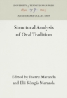 Image for Structural Analysis of Oral Tradition