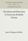 Image for Narration and Discourse in American Realistic Fiction