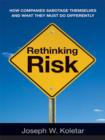 Image for Rethinking risk: how companies sabotage themselves and what they must do differently