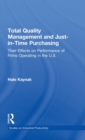 Image for Total Quality Management and Just-in-Time Purchasing