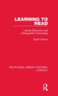 Image for Learning to read  : literate behaviour and orthographic knowledge