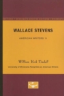 Image for Wallace Stevens - American Writers 11 : University of Minnesota Pamphlets on American Writers