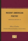 Image for Recent American Poetry - American Writers 16 : University of Minnesota Pamphlets on American Writers