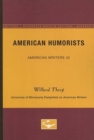 Image for American Humorists - American Writers 42 : University of Minnesota Pamphlets on American Writers