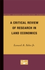 Image for A Critical Review of Research in Land Economics