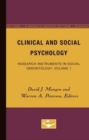 Image for Clinical and Social Psychology : Research Instruments in Social Gerontology, Volume 1