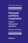 Image for Polynomial and Matrix Computations : Fundamental Algorithms
