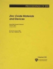 Image for Zinc Oxide Materials and Devices