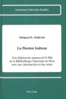Image for La Passion Isabeau : Une Edition du Manuscrit Fr. 966 De la Bibliotheque Nationale de Paris Avec une Introduction et des Notes