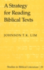 Image for A Strategy for Reading Biblical Texts