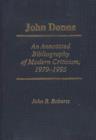 Image for John Donne  : an annotated bibliography of modern criticism, 1979-1995