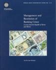 Image for Management and Resolution of Banking Crises