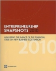 Image for Entrepreneurship Snapshots 2010 : Measuring the Impact of the Financial Crisis on New Business Registration