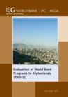 Image for Evaluation of World Bank Programs in Afghanistan 2002-11