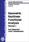 Image for Geometric Nonlinear Functional Analysis, Volume 1