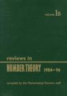 Image for Reviews in Number Theory 1984-1996