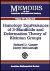 Image for Homotopy equivalences of 3-manifolds and deformation theory of Kleinian groups