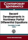 Image for Recent Developments in Nonlinear Partial Differential Equations