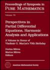 Image for Perspectives in partial differential equations, harmonic analysis, and applications  : a volume in honor of Vladimir G. Maz&#39;ya&#39;s 70th birthday